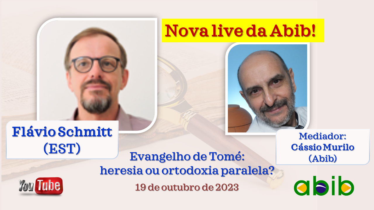EVANGELHO DE TOMÉ – na live da Abib em outubro